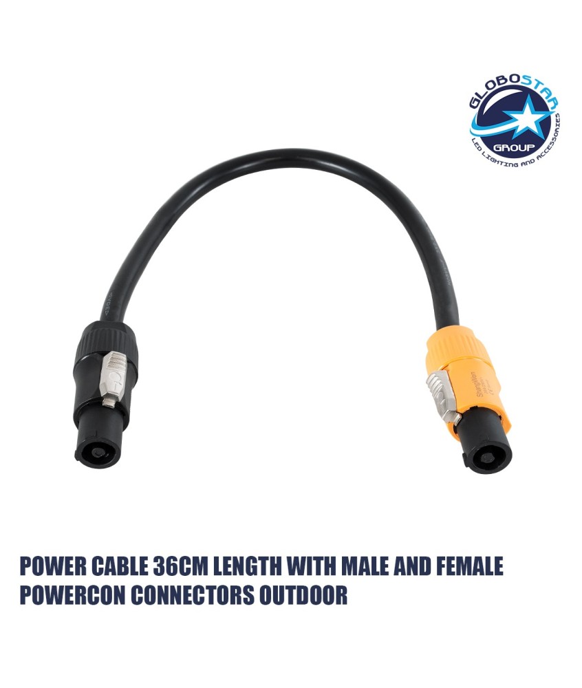 GLOBOSTAR® 41051 Καλώδιο Σύνδεσης Ρεύματος Powercon για Οθόνες LED Video Wall Αδιάβροχο IP65 - Μ36 x Π3.3 x Υ3.3cm